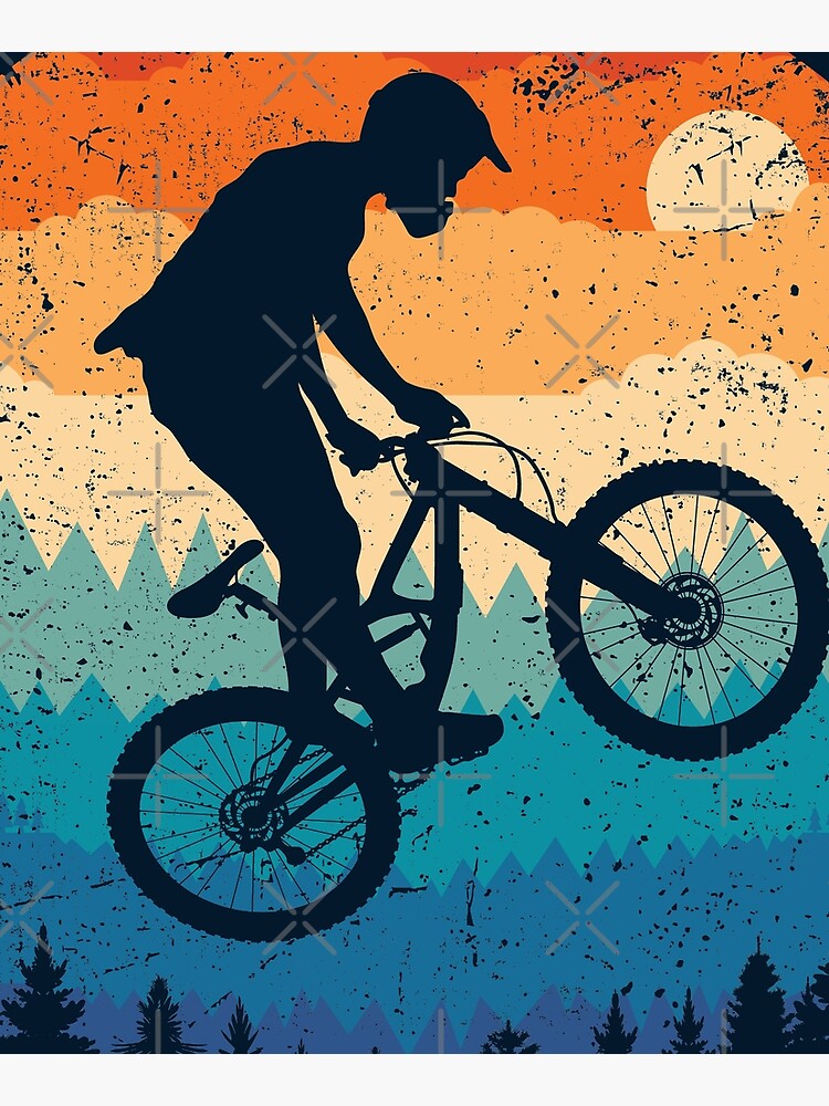 Pegatina for Sale con la obra «Bicicleta de montaña retro» de  TigerTomDesign
