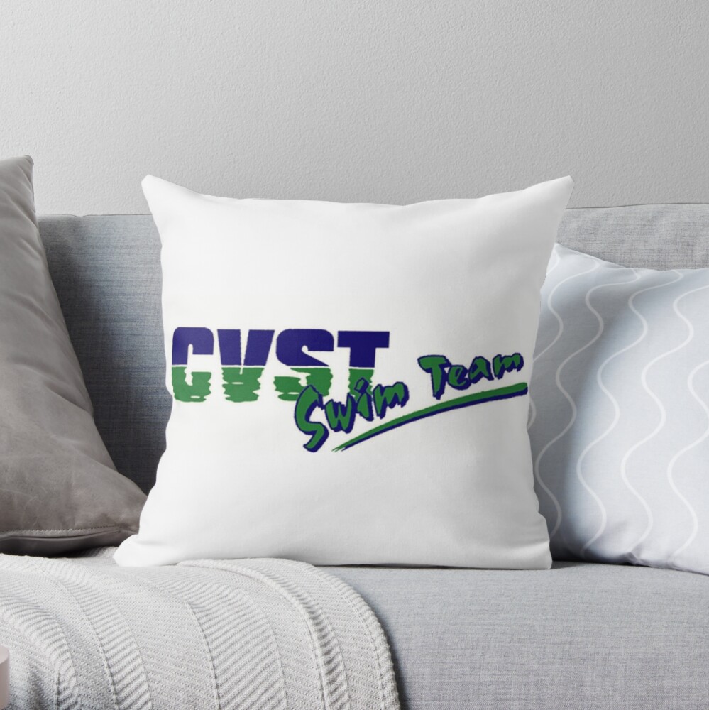 CVST Swimming Rectangle Logo Throw Pillow
