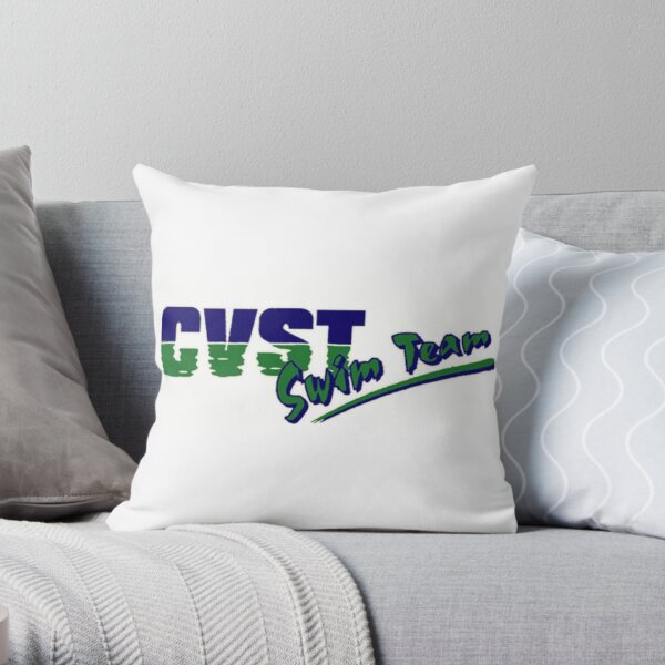 CVST Swimming Rectangle Logo Throw Pillow