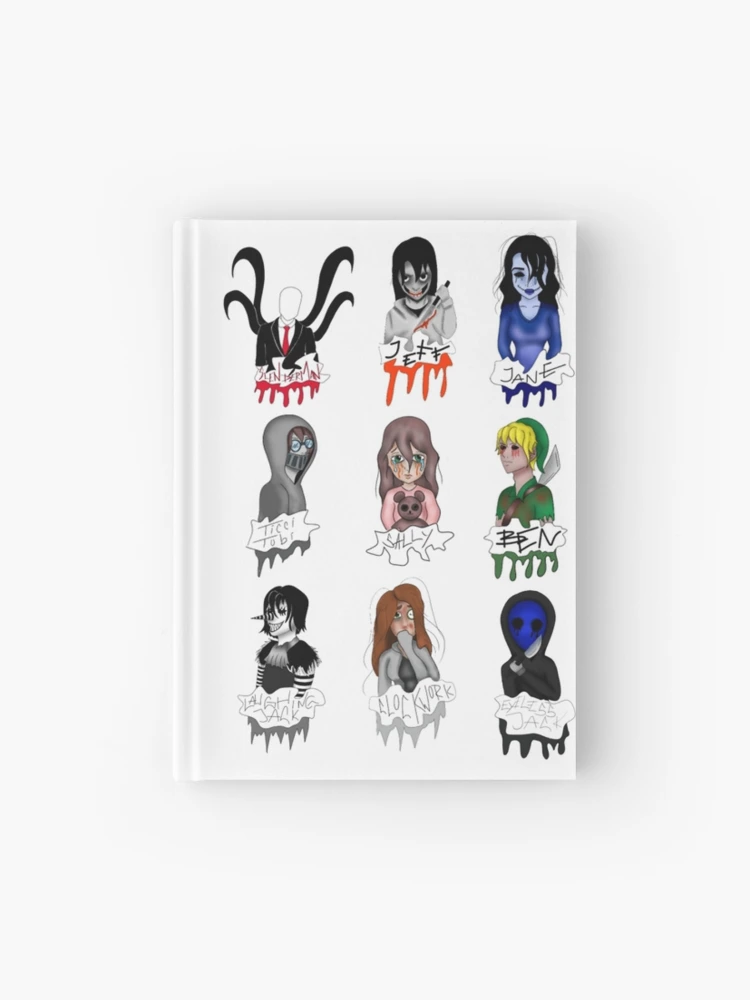 Creepypasta All Characters  Hardcover Journal by fantasmahappy