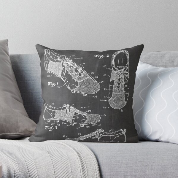 Soccer Cleats Patent Throw Pillow