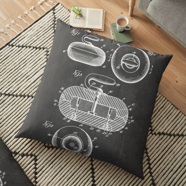 Curling Stone Patent Floor Pillow