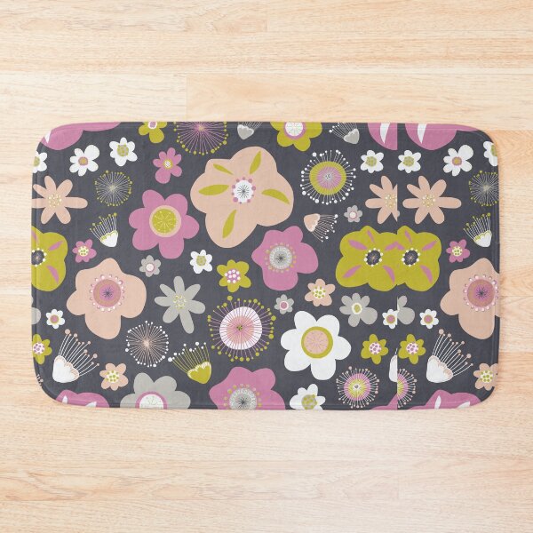 Item preview, Magical Doodle Flower Pattern Purple Green Pink Gray designed and sold by Sandra Hutter.