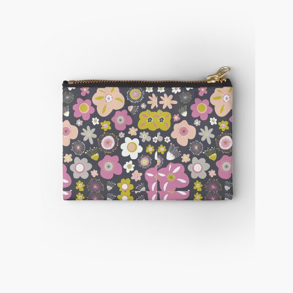 Item preview, Magical Doodle Flower Pattern Purple Green Pink Gray designed and sold by Sandra Hutter.