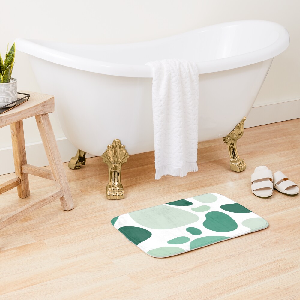 mint abstract Bath Mat