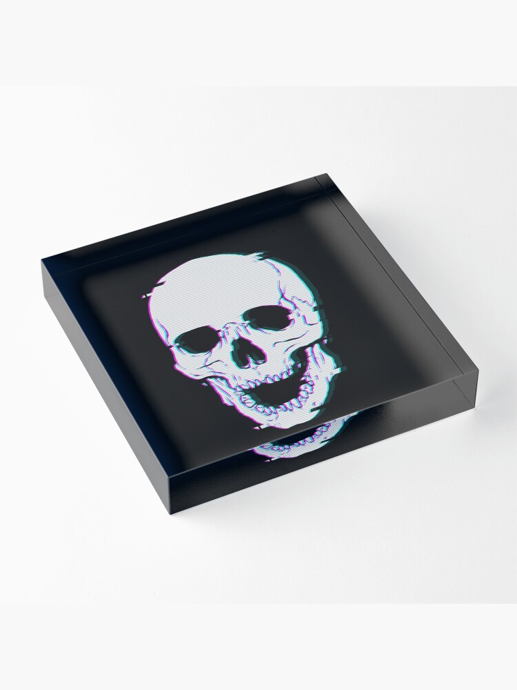 Alternate view of Glitch Skull Acrylic Block