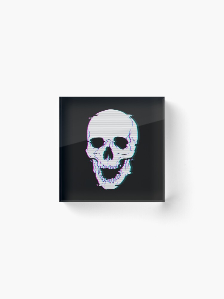 Alternate view of Glitch Skull Acrylic Block