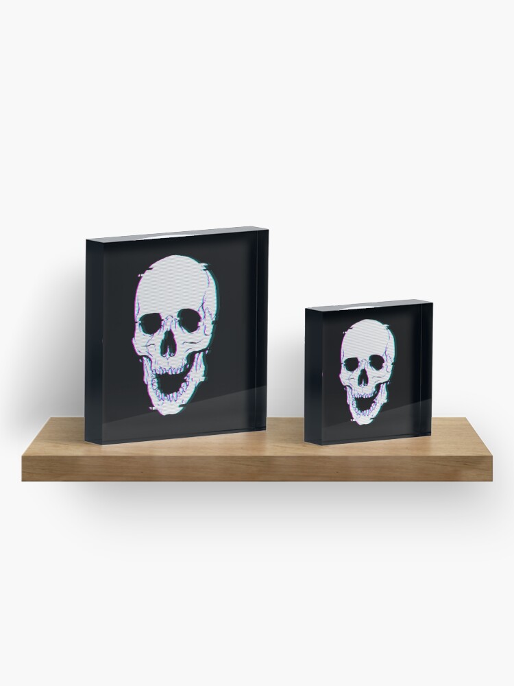 Alternate view of Glitch Skull Acrylic Block
