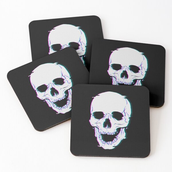 Glitch Skull Coasters (Set of 4)