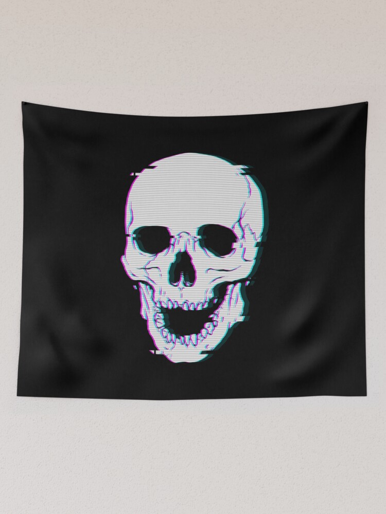 Glitch skull tapestry new arrivals