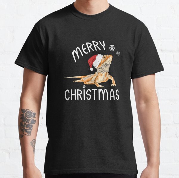 Cool Lizard Reptile with Christmas Hat Classic T-Shirt
