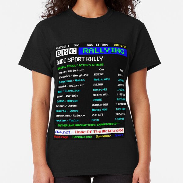 6R4.net - 1986 Audi Sport Rally Ceefax Classic T-Shirt