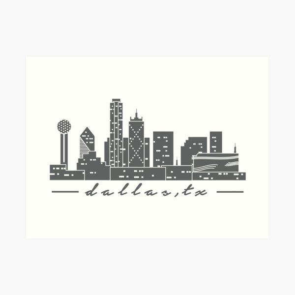 Dallas Skyline Art Print