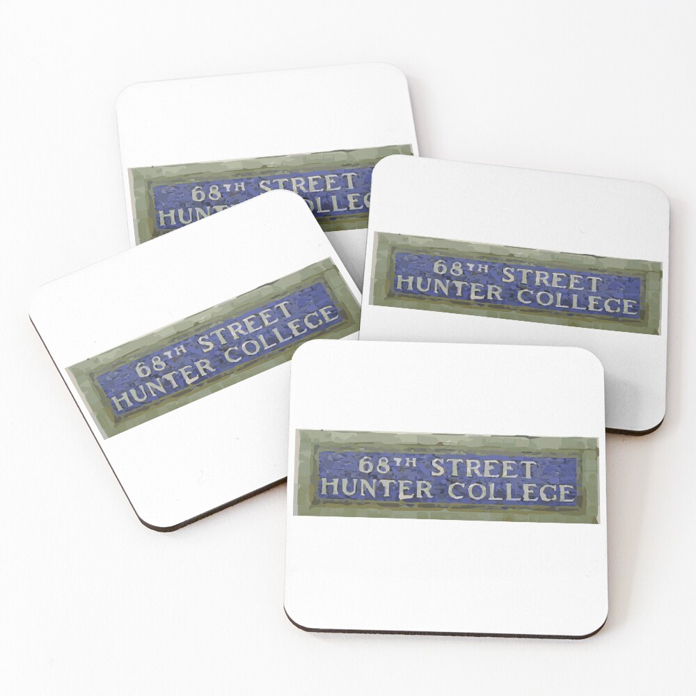 68th St Subway Sign Coasters (Set of 4)