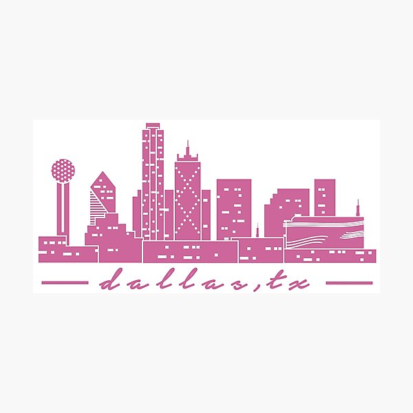 Item preview, Dallas Skyline - Pink designed and sold by Calliewilleford.