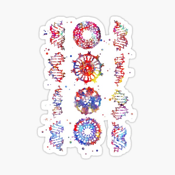 Item preview, DNA molecule, watercolor DNA, DNA, molecule designed and sold by Rosaliartbook.