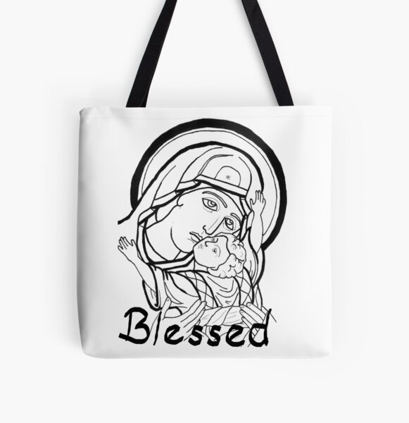 Theotokos snuggles All Over Print Tote Bag