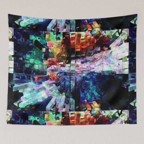 Item preview, Glitch Art Cube Cube Pillar designed and sold by TShirtsByMs.