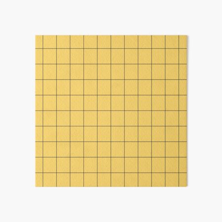 Thin Black Grid on Yellow Pattern Art Board Print