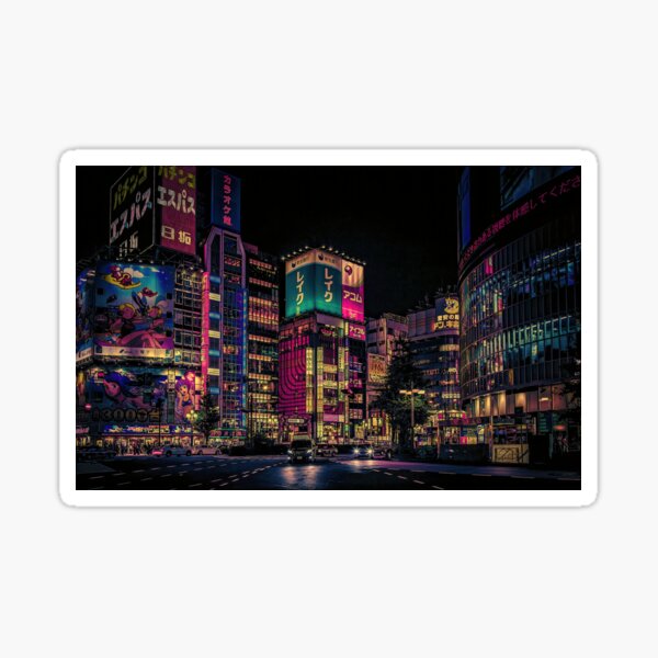 Futurism- Japan Night Photo Sticker