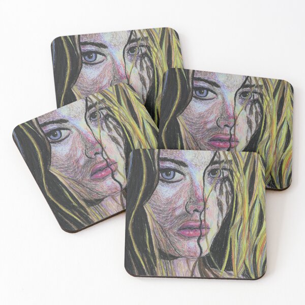 Item preview, Pointillist Woman Portrait designed and sold by adele8420.