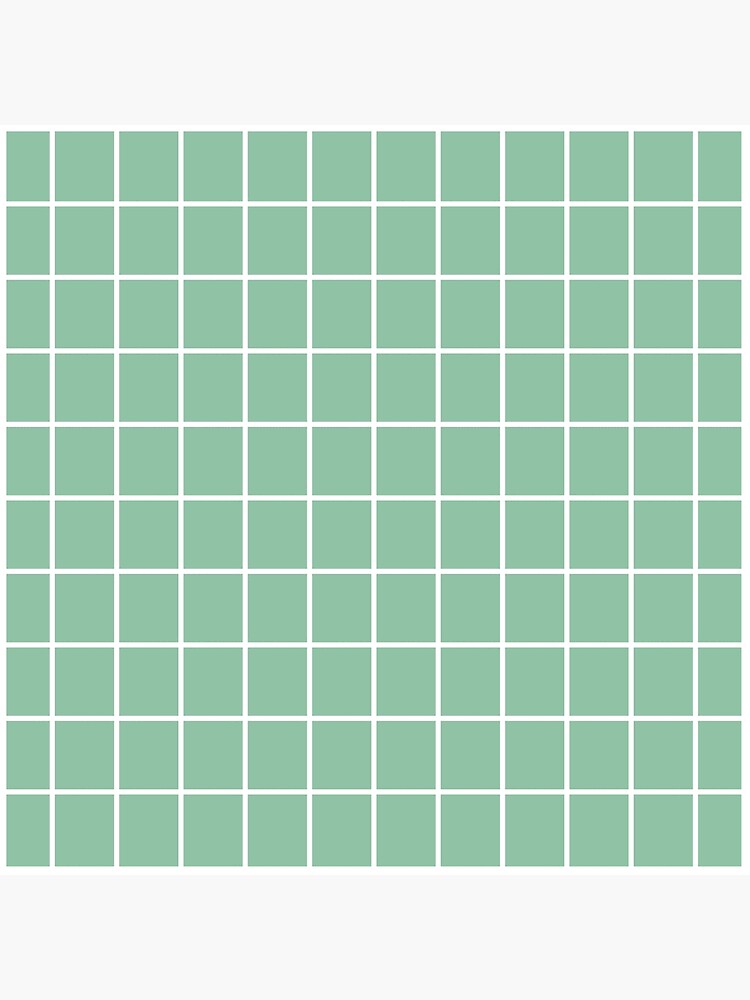 Thin White Grid on Mint Green Background Pattern