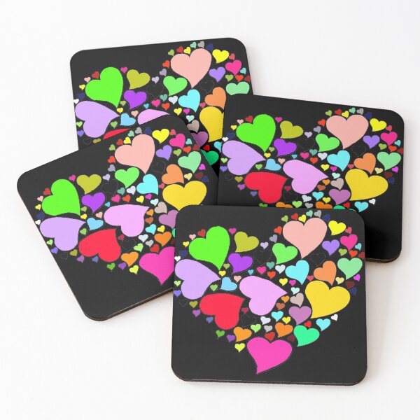 Item preview, Bright and Colourful Love Heart Cartoon Pattern designed and sold by Merch_Tingz.