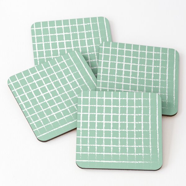 Item preview, Textured White Grid on Mint Green Background Pattern designed and sold by elmma design.