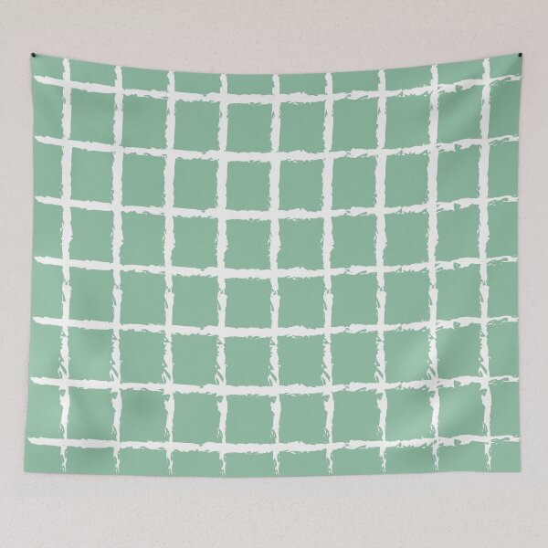 Item preview, Textured White Grid on Mint Green Background Pattern designed and sold by elmma design.