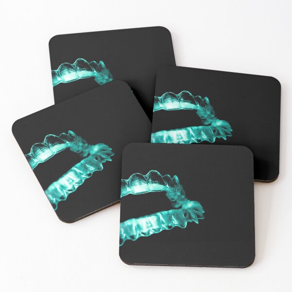 Item preview, Invisible dental teeth brackets. Black background designed and sold by GemaIbarra.