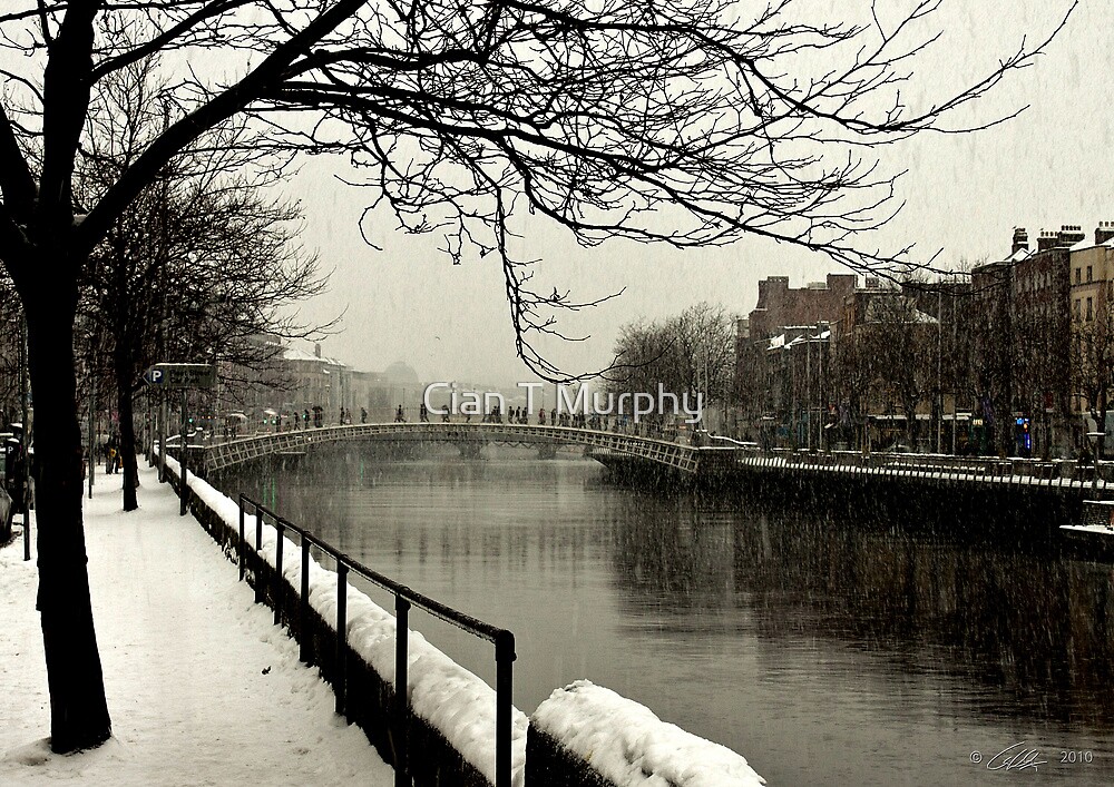 "The Ha'penny Bridge, Dublin,Ireland, in the Snow" by Cian T Murphy Redbubble