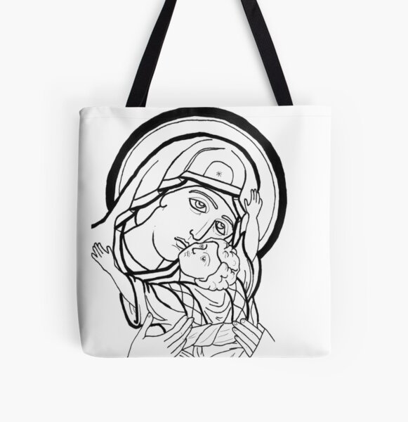 Theotokos snuggles All Over Print Tote Bag