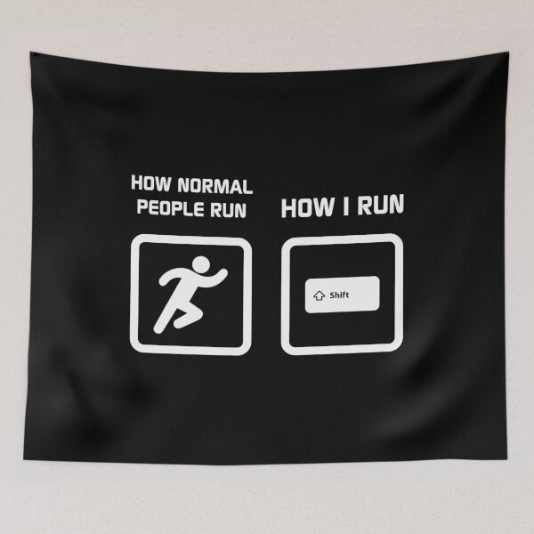 Item preview, How People Run, How I Run - Funny Gamer Eat Sleep Style designed and sold by PugSwagClothing.