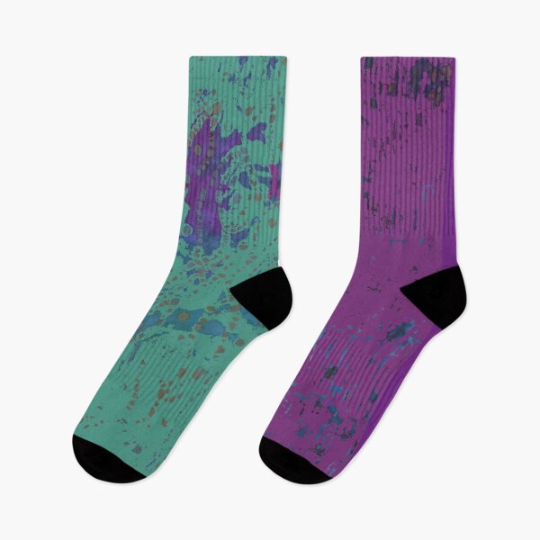 Item preview, Fiber Art: Purple Teal Blue Green Abstract from fabric with digital changes designed and sold by djrunnels.
