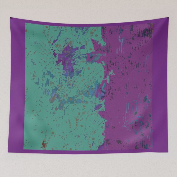 Item preview, Fiber Art: Purple Teal Blue Green Abstract from fabric with digital changes designed and sold by djrunnels.