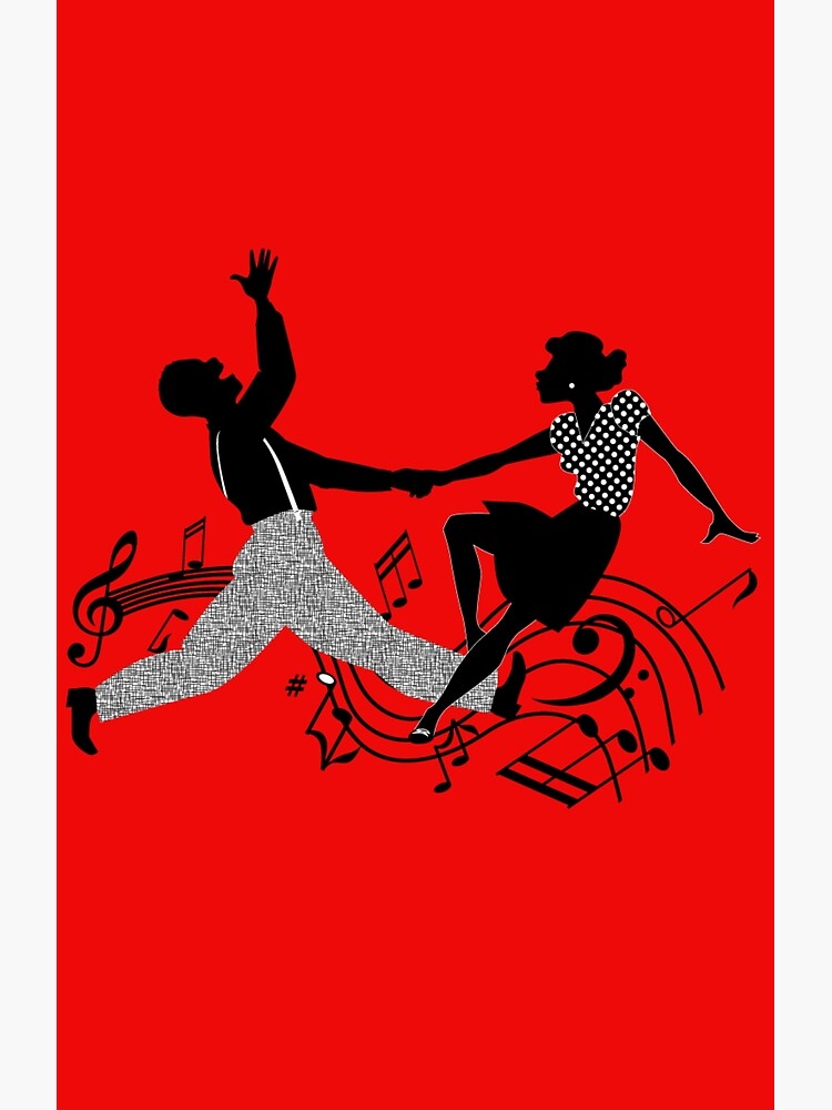 Disover Dancing With Jazz Notes Premium Matte Vertical Poster