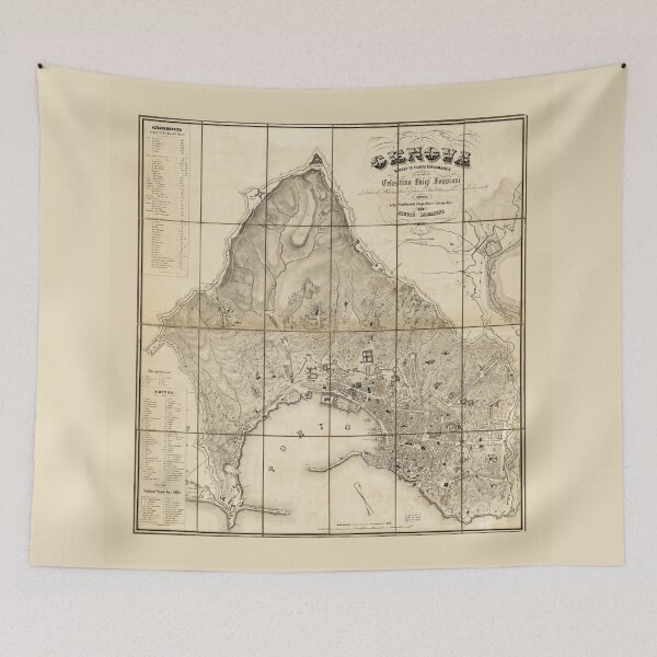 Item preview, Map of Genoa, Italy (1853) designed and sold by allhistory.