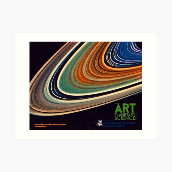 Saturn C-Ring and B-Ring and many ringlets. Art Print