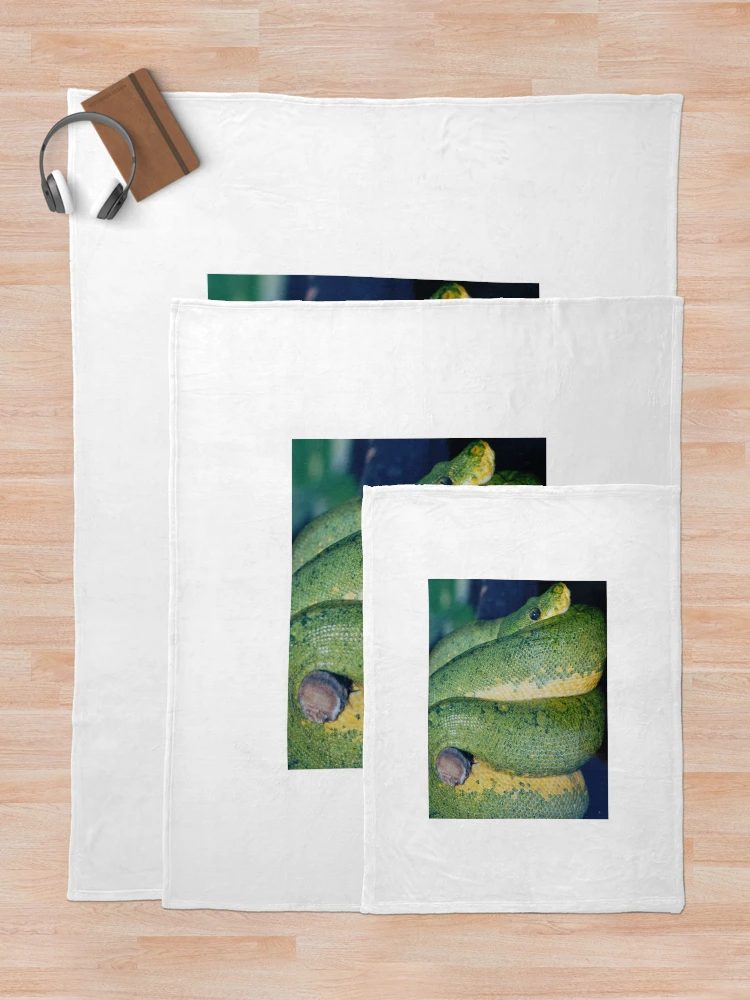 Thumbnail 5 of 6, Throw Blanket, Green Tree Python designed and sold by Christine Bialczak.