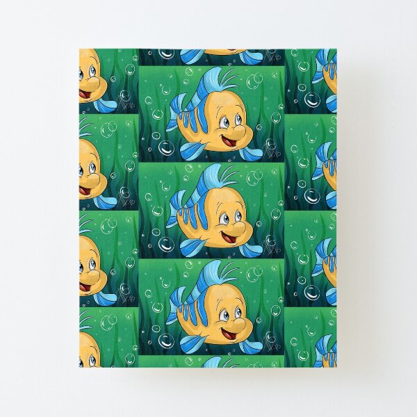 Yellow and Blue Fish Cartoon Canvas Mounted Print