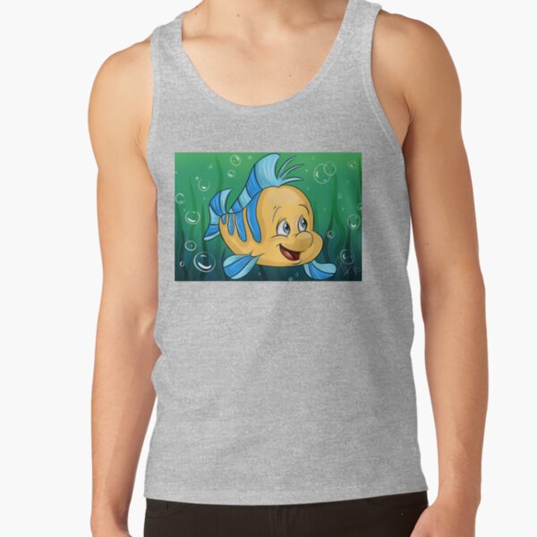 Yellow and Blue Fish Cartoon Tank Top