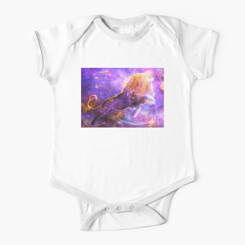 Galaxy Spirit Space Lion Spacescape Baby One Piece By Podlizardwizard Redbubble