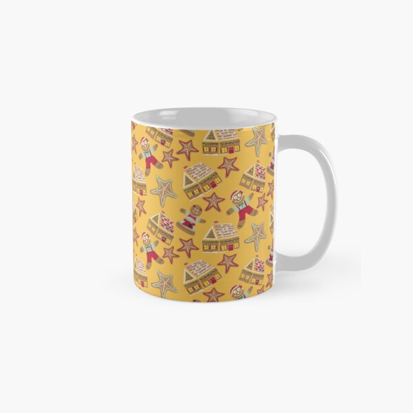 Holiday Delights Gingerbread Cookies Houses Star Brown, gold, Teal, Red, Green Classic Mug