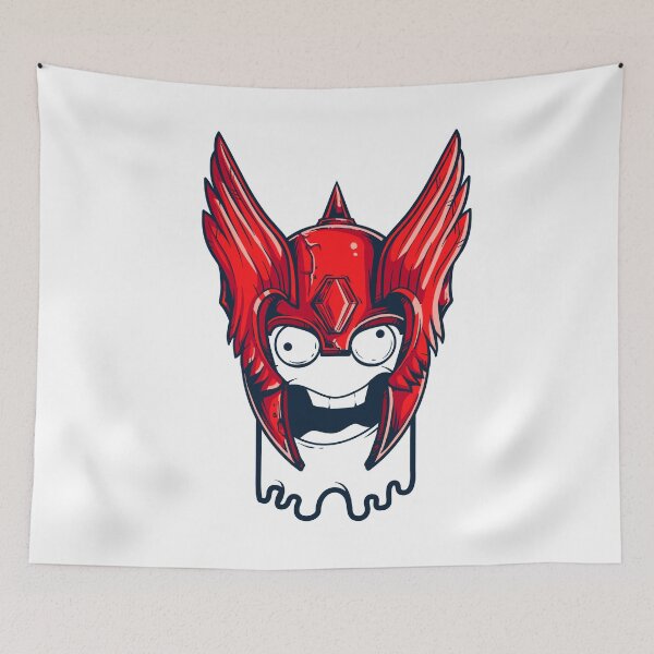 Item preview, Crazy funny viking ghost emoji Insane Red designed and sold by aventi24.