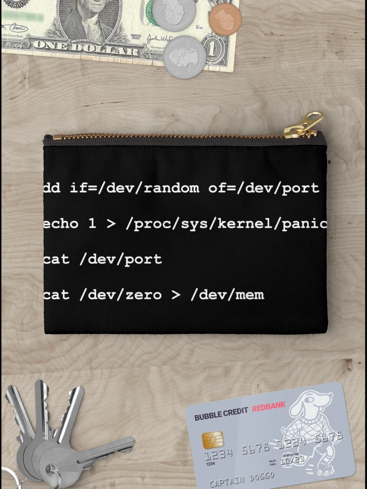 Thumbnail 3 of 4, Zipper Pouch, Funny Unix Linux Programmer Sys Admin Shell Script designed and sold by Creekman Designs.