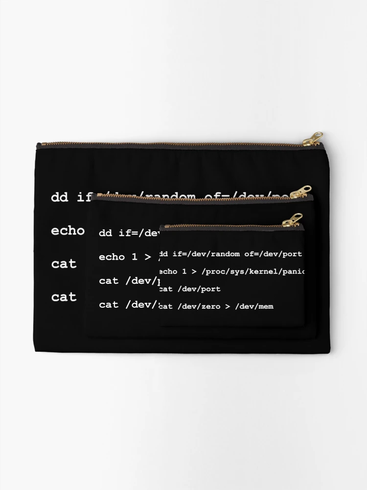 Thumbnail 2 of 4, Zipper Pouch, Funny Unix Linux Programmer Sys Admin Shell Script designed and sold by Creekman Designs.