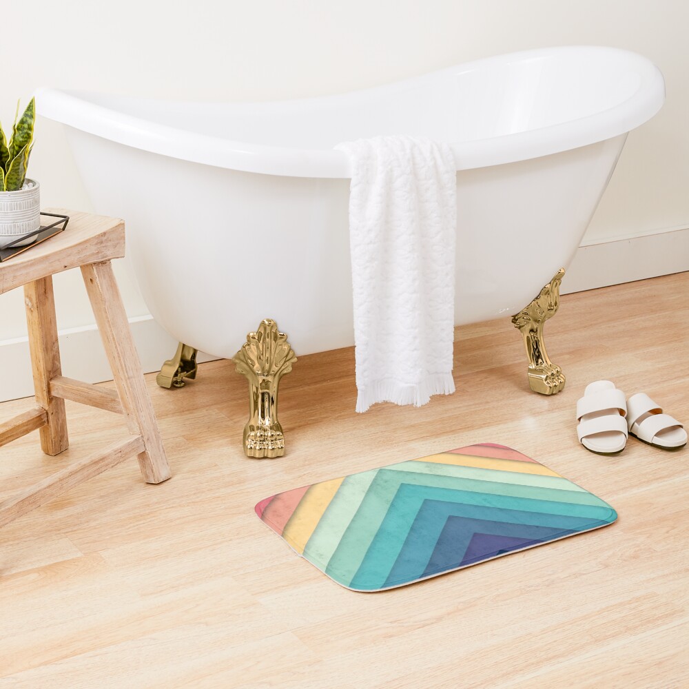 Retro Chevrons 002 Bath Mat
