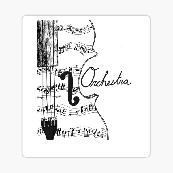 String Instrument & Music Notes Sticker