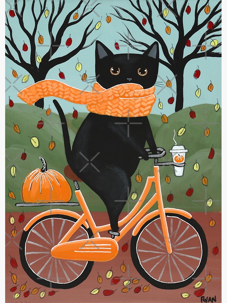 Black Cat Autumn Bicycle Ride by kilkennycat