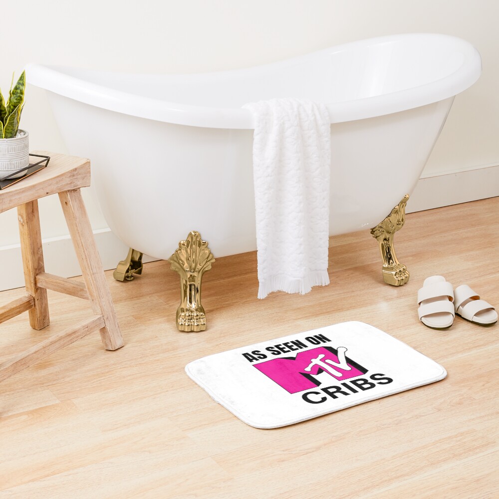 As Seen On MTV Cribs Pink Logo Bath Mat